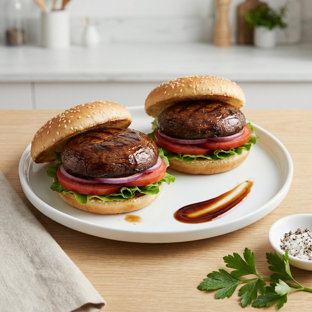 Savory Portobello Mushroom Burgers