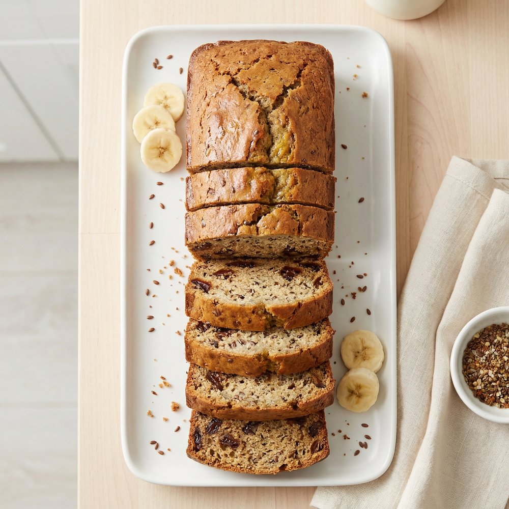 Banana Bread with Dates and Flaxseed