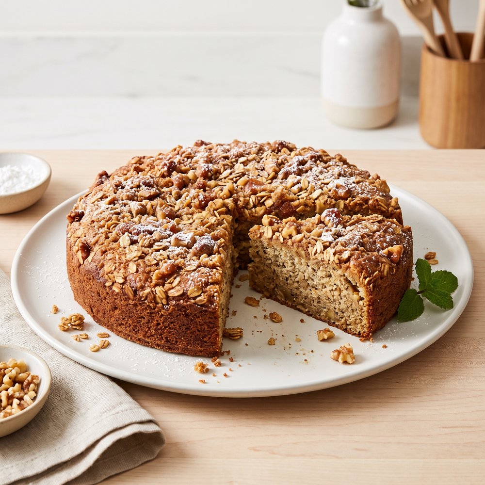 Banana Oat Crunch Cake