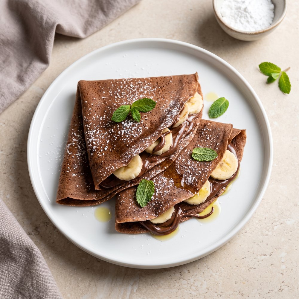 Banana and Chocolate Crepes