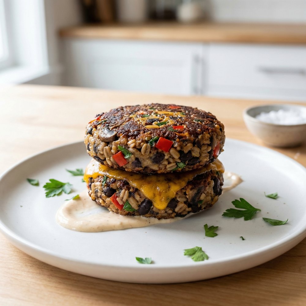 Black Bean and Barley Veggie Burgers