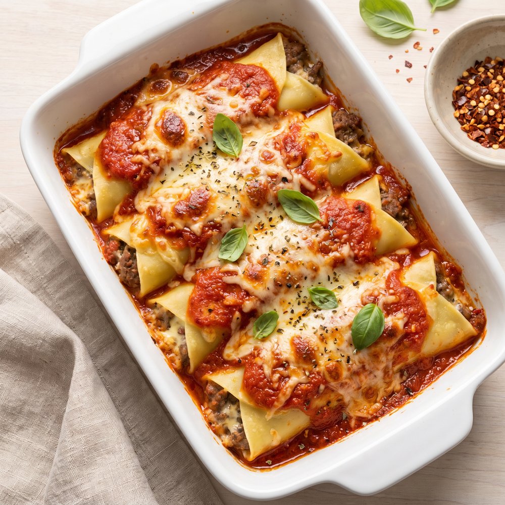 Beef-Stuffed Manicotti