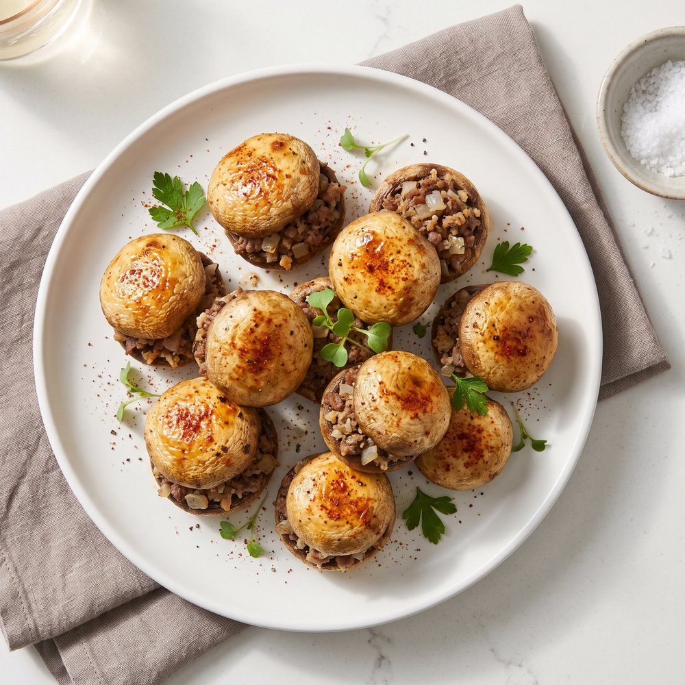Beef-Stuffed Mushrooms