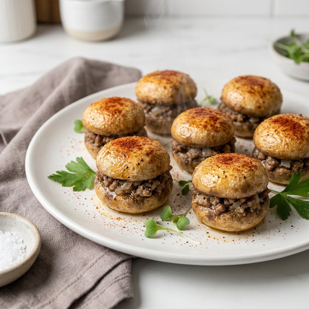 Beef-Stuffed Mushrooms