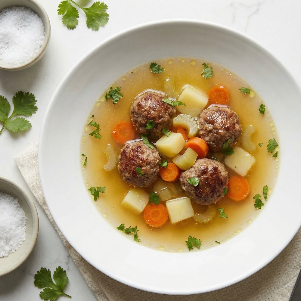 Hearty Albondigas Meatball Soup at Home