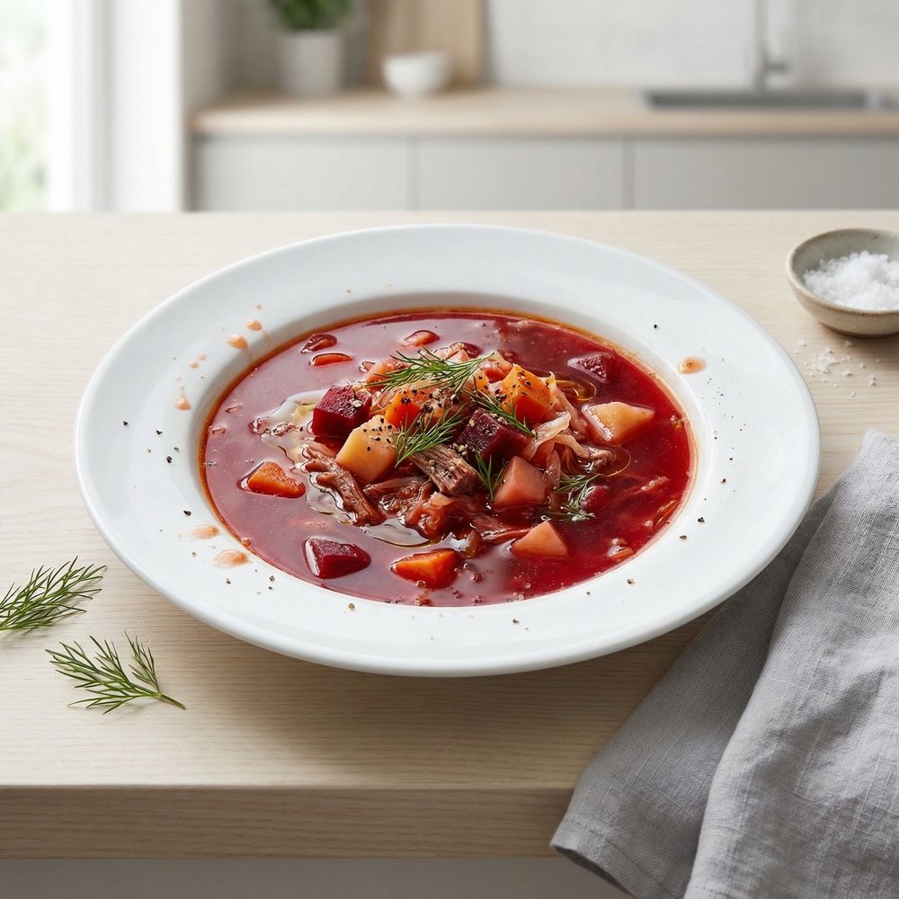 Jen's Beefy Beet Borscht