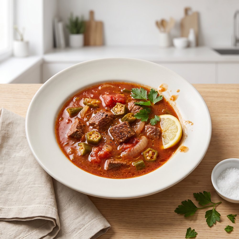 Beef, Tomato, and Okra Stew