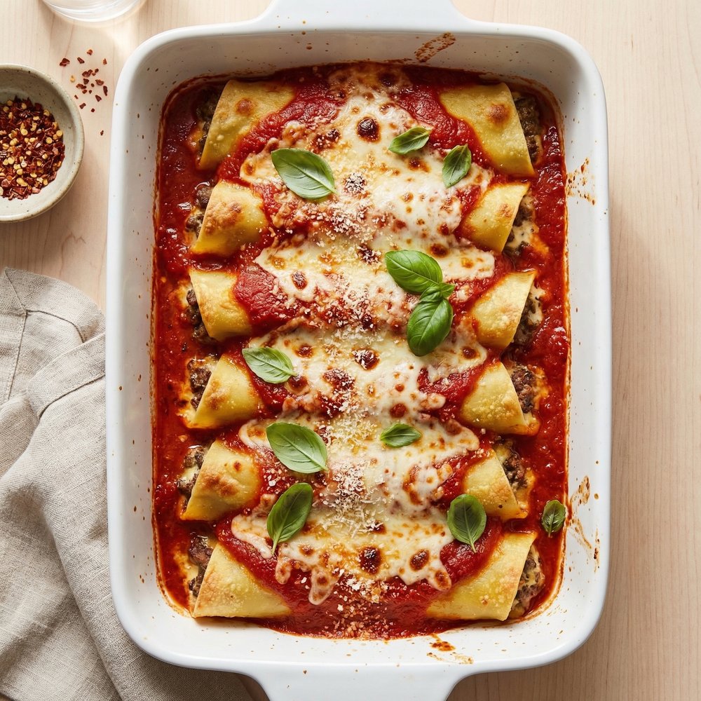 Beef-Stuffed Manicotti