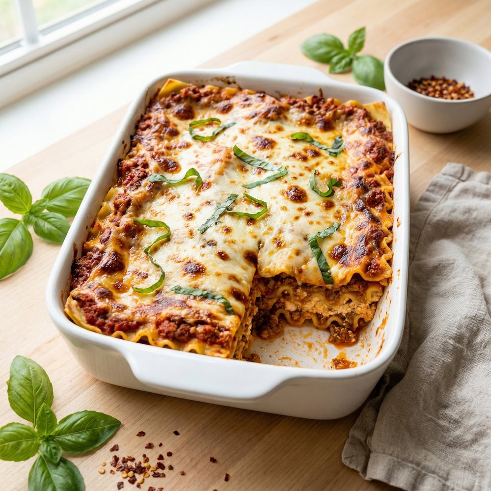 Baked Lasagna-Style Shells Casserole
