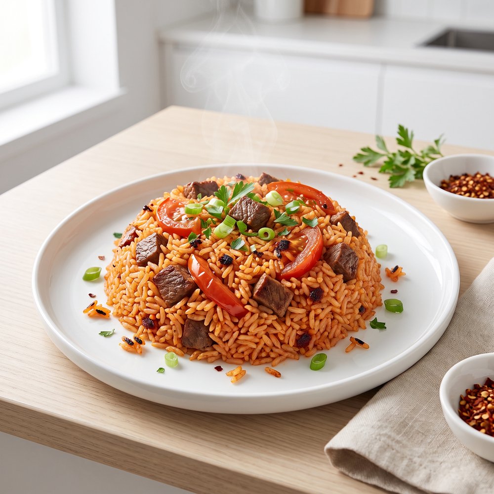 Beefy Jollof Rice