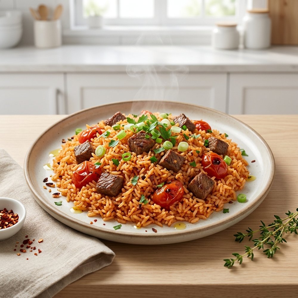 Beefy Jollof Rice