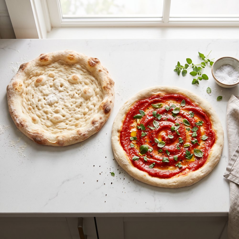 Beer-Infused Pizza Dough with Bright Tomato Sauce