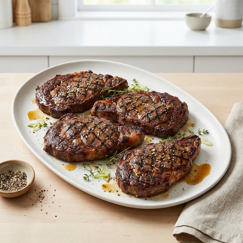 Beer-Marinated Ribeye Steaks
