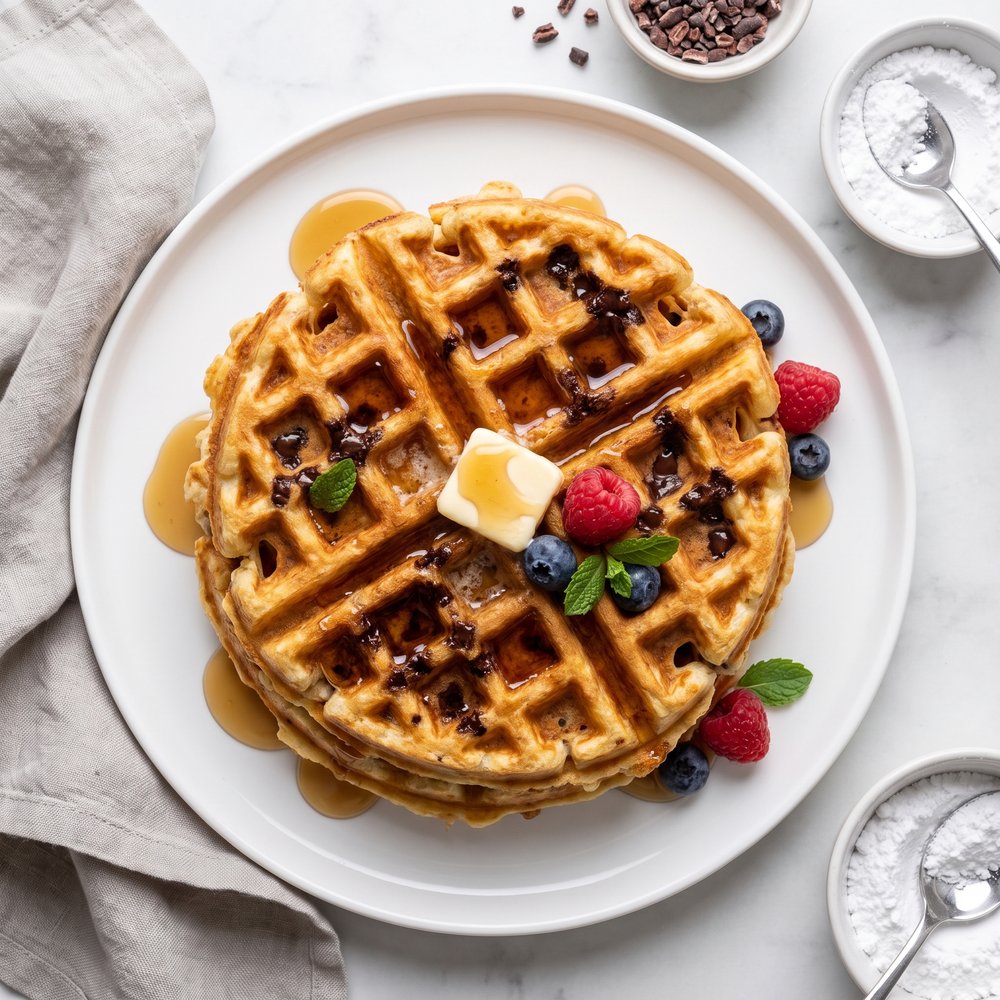 Belgian Waffles with Chocolate Chips