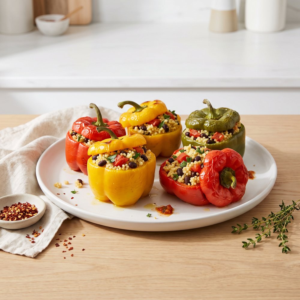Bell Peppers Stuffed with Millet