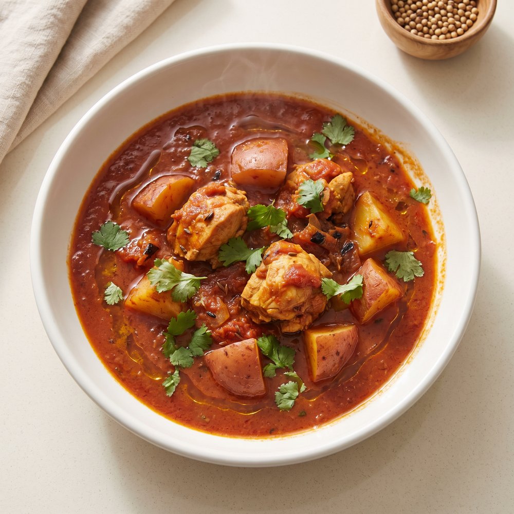 Bengali-Style Chicken and Potato Curry
