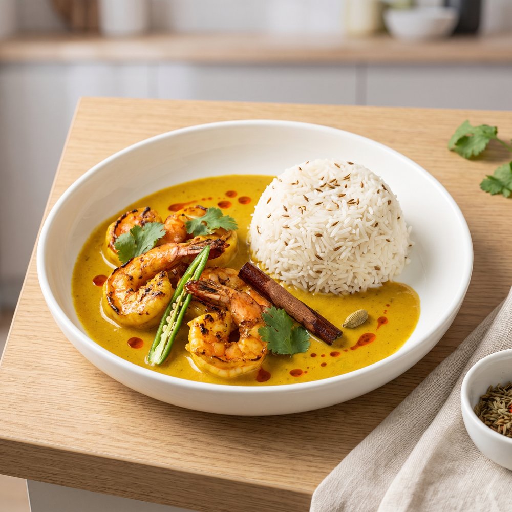 Bengali Prawn Malai Curry with Coconut Milk