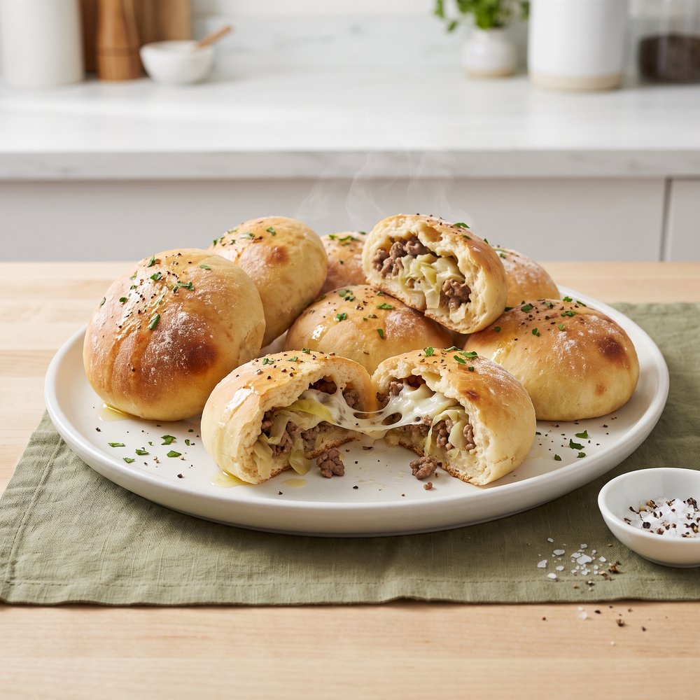 Bierocks (Runza-Style Beef and Cabbage Pockets)