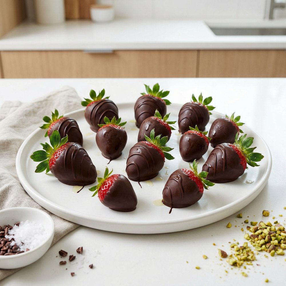 Bittersweet Chocolate–Dipped Strawberries