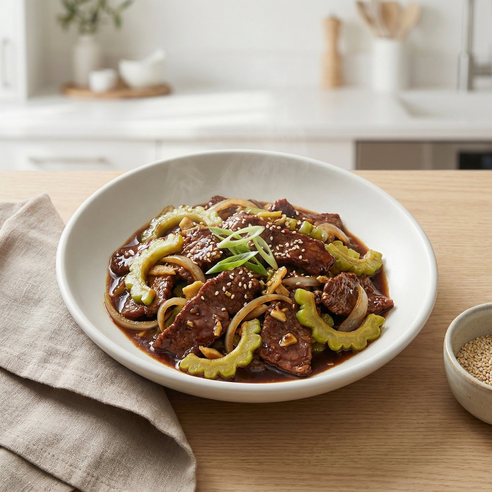Beef Stir-Fry with Bitter Melon in Black Bean Sauce