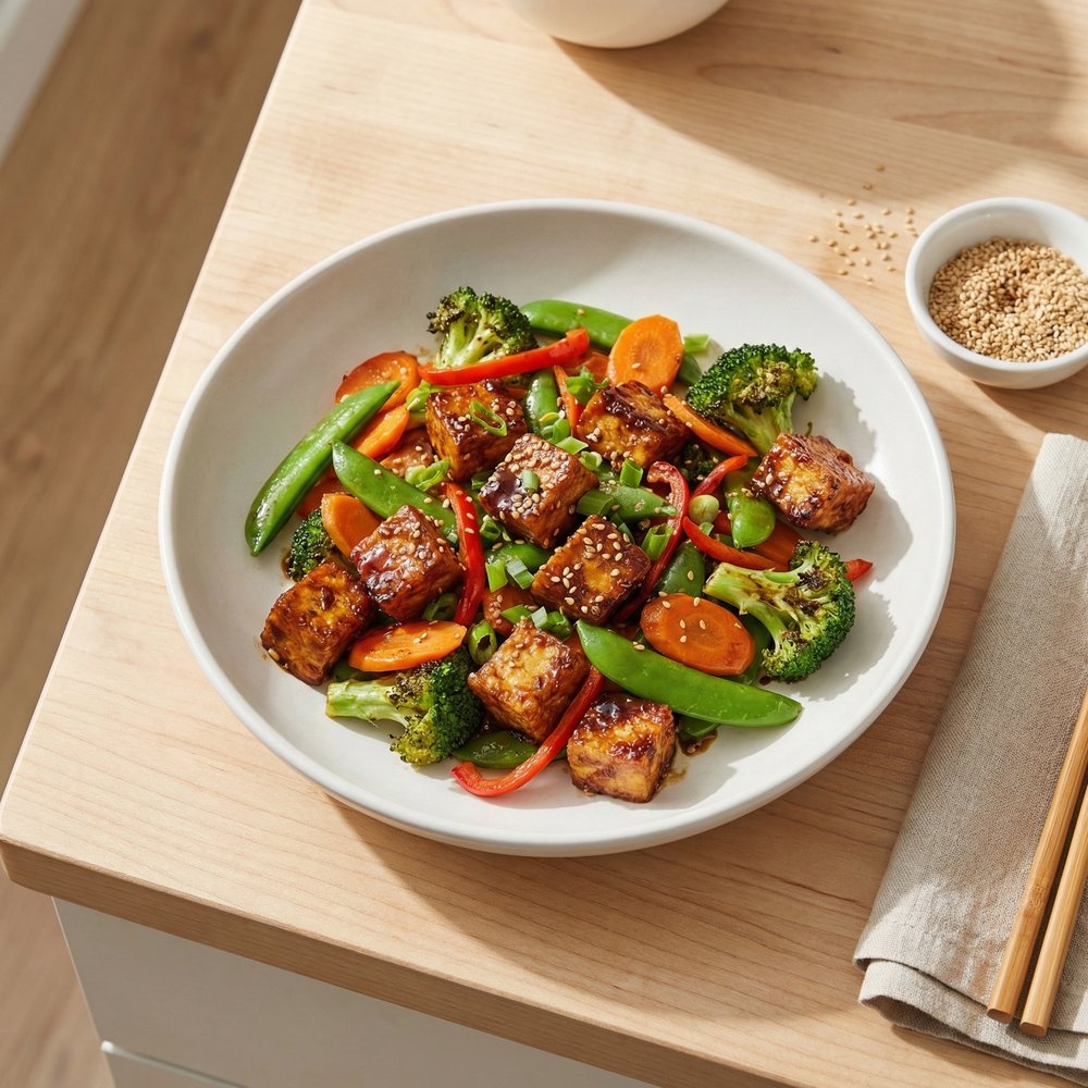 Speedy Tofu Black Bean Stir-Fry