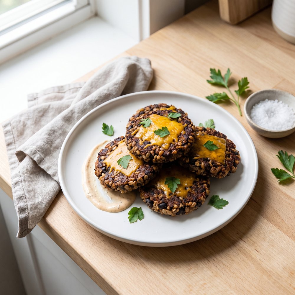 Black Bean and Barley Veggie Burgers