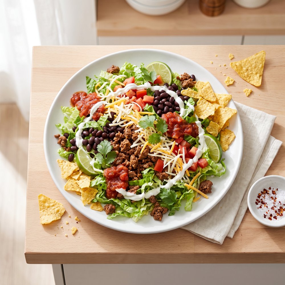 Black Bean and Beef Taco Salad