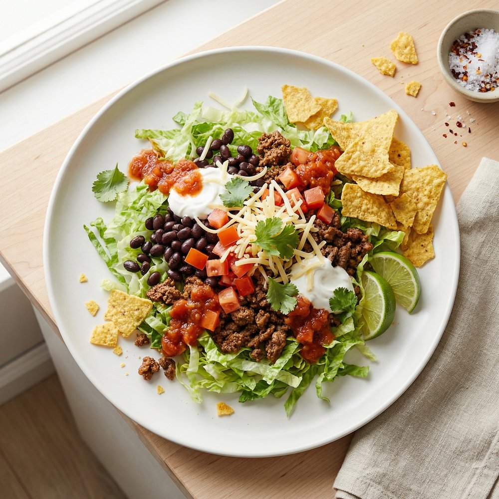 Black Bean and Beef Taco Salad