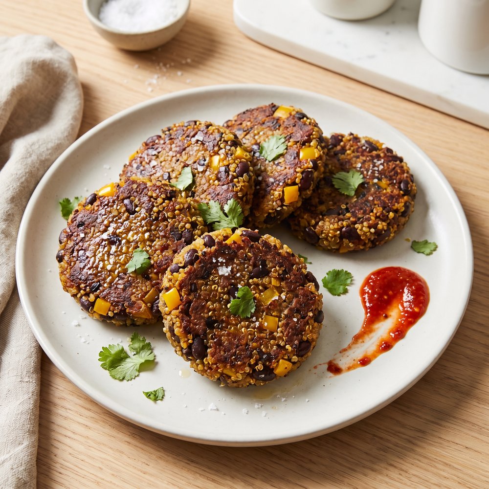 Black Bean and Quinoa Veggie Burgers