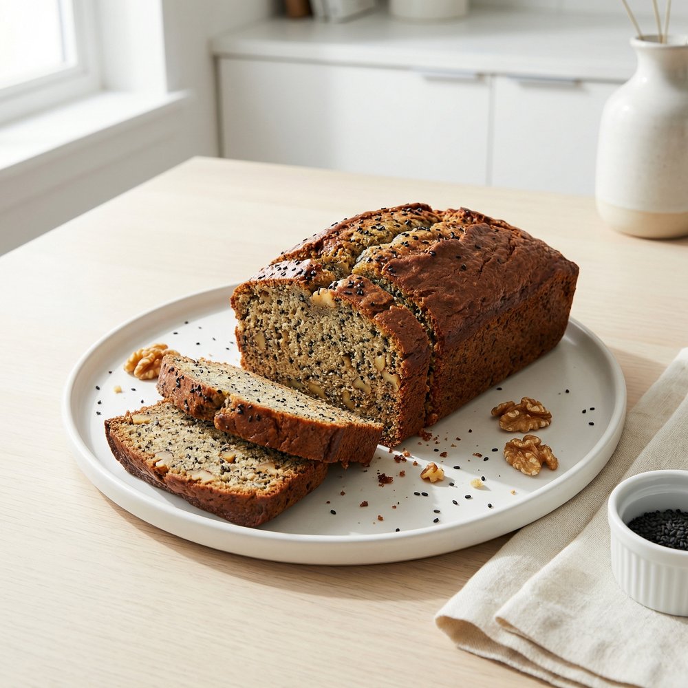 Banana Bread with Black Sesame and Walnuts