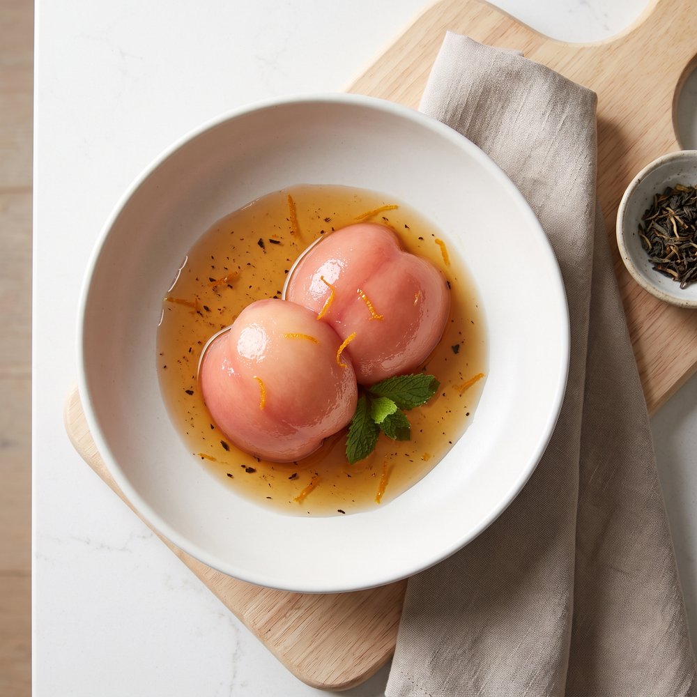Black Tea–Poached Peaches