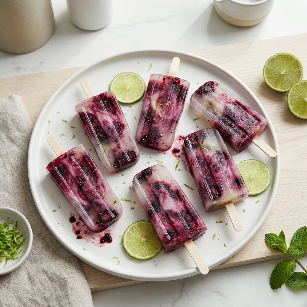 Blackberry Lime Gin & Tonic Popsicles