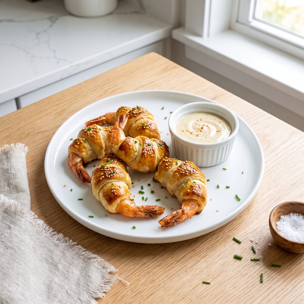 Blanketed Garlic Shrimp Bites