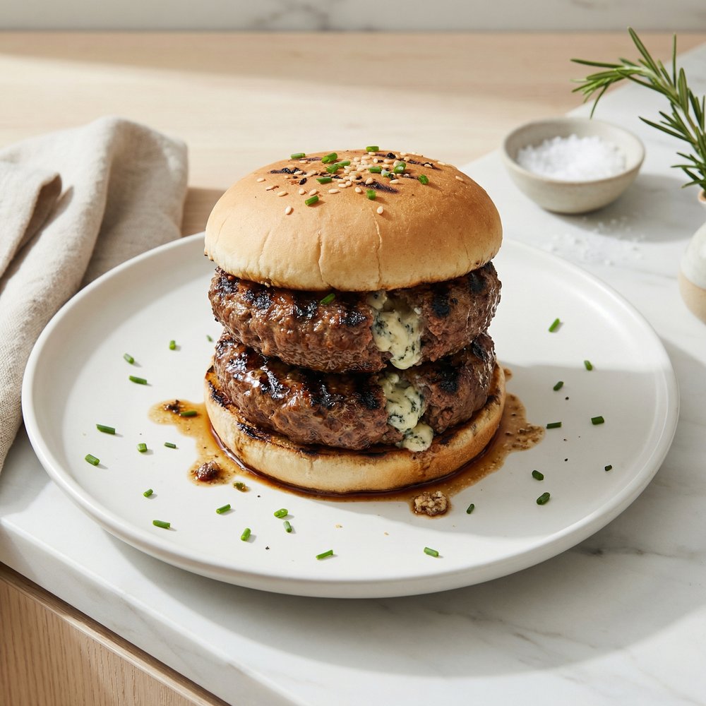 Tangy Blue Cheese Beef Burgers
