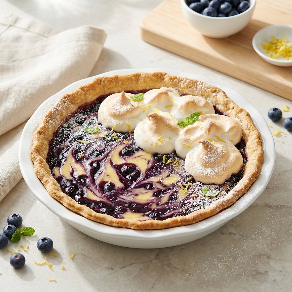 Blueberry Custard Cream Pie