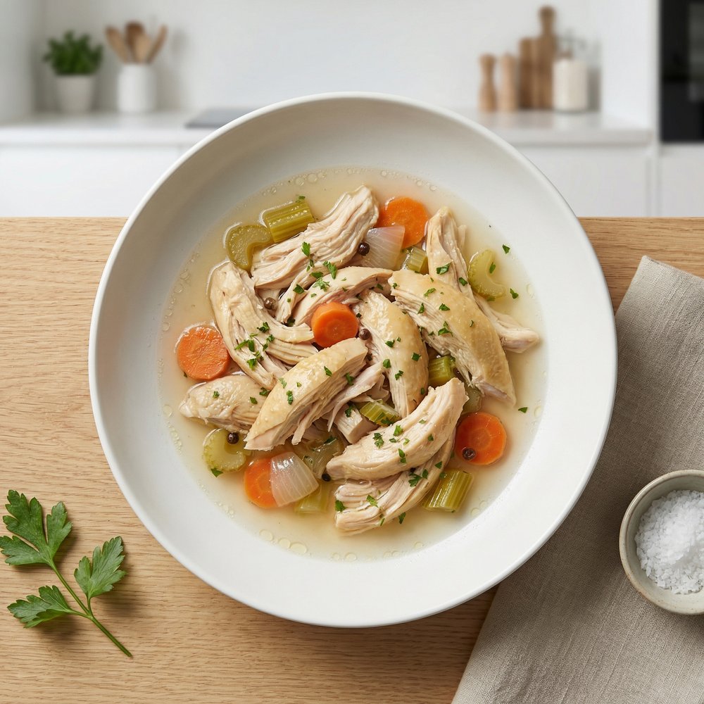 Simmered Whole Chicken