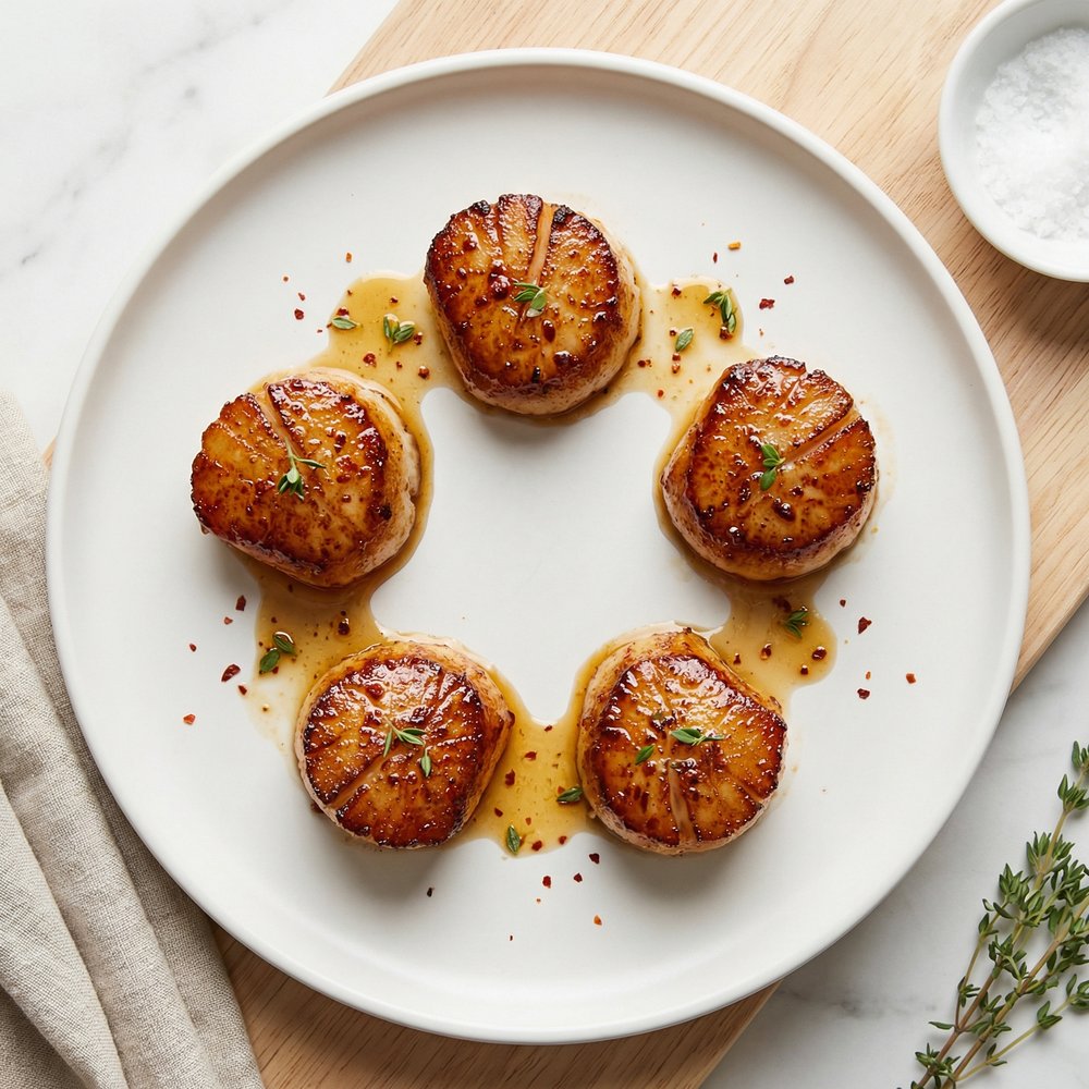 Buzzard's Bay Bourbon-Glazed Scallops