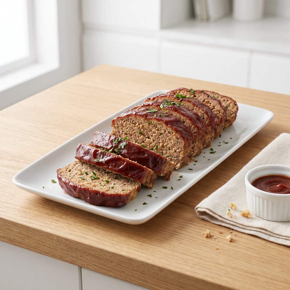 Boxed Stuffing Mix Meatloaf with Ketchup Glaze
