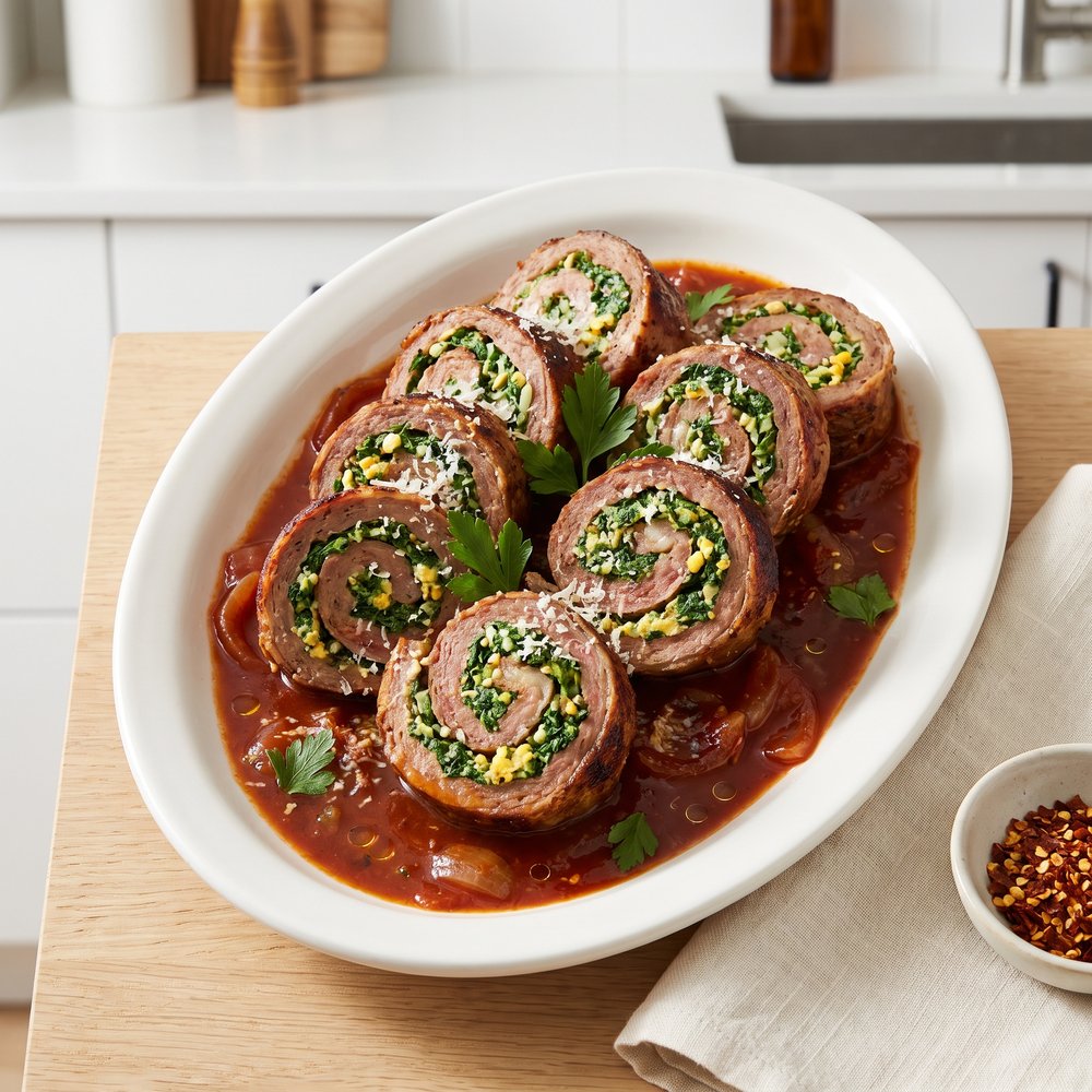 Bracciole (Flank Steak Rolls)