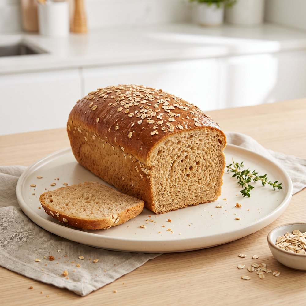 Bread Machine Honey Wheat Oat Flour Loaf