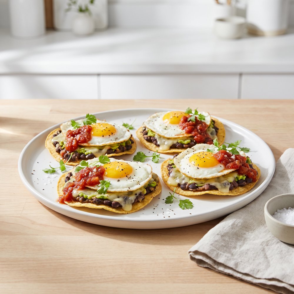 Breakfast Tostadas with Black Beans