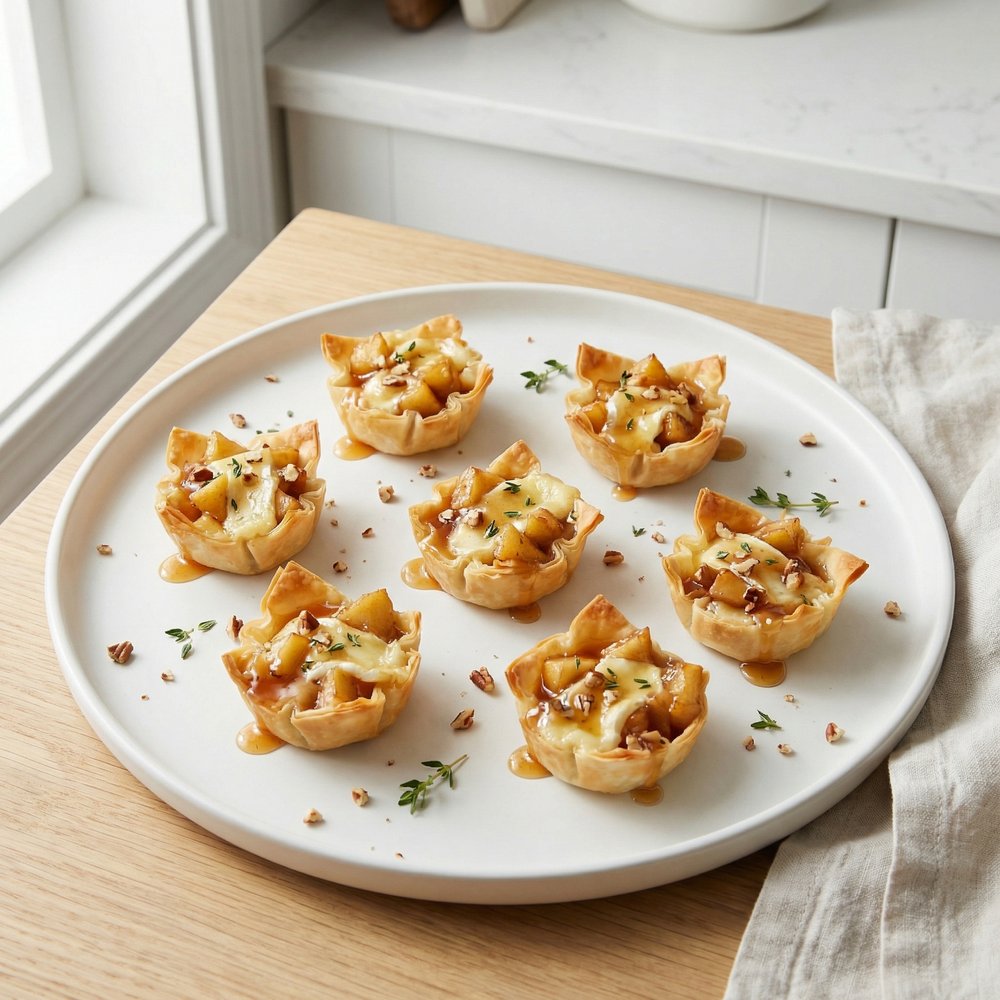 Brie and Apple Mini Tarts with Thyme Caramel