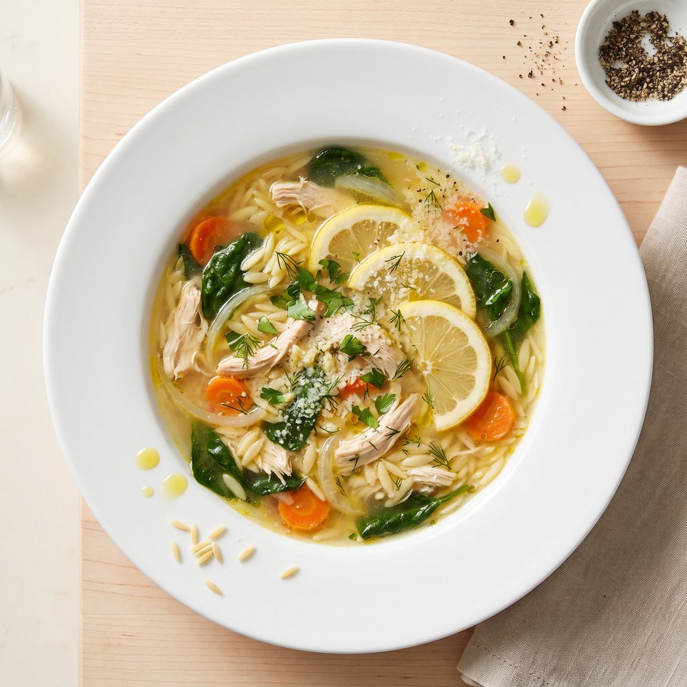 Bright Lemon Chicken and Orzo Soup