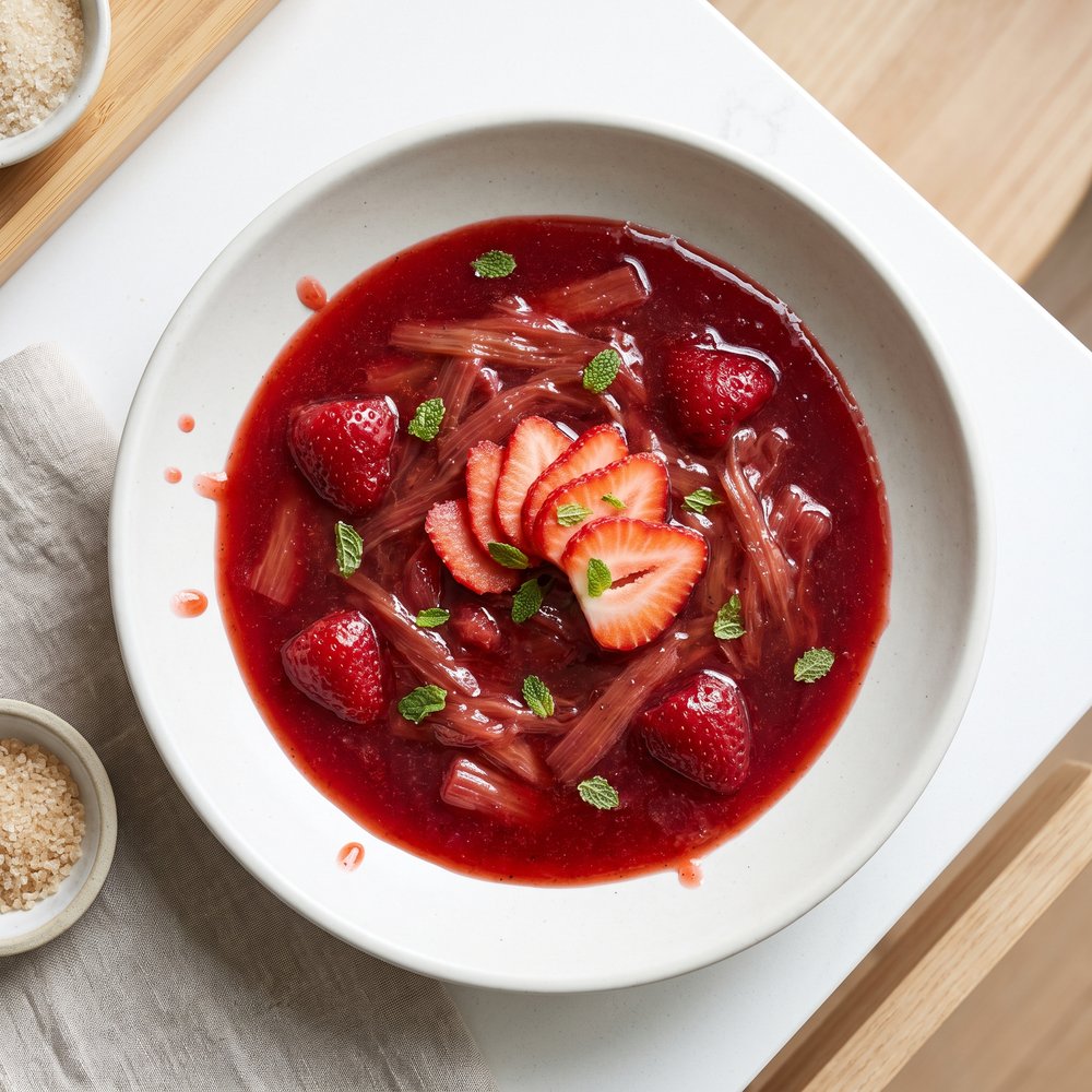 Bright Strawberry–Rhubarb Compote
