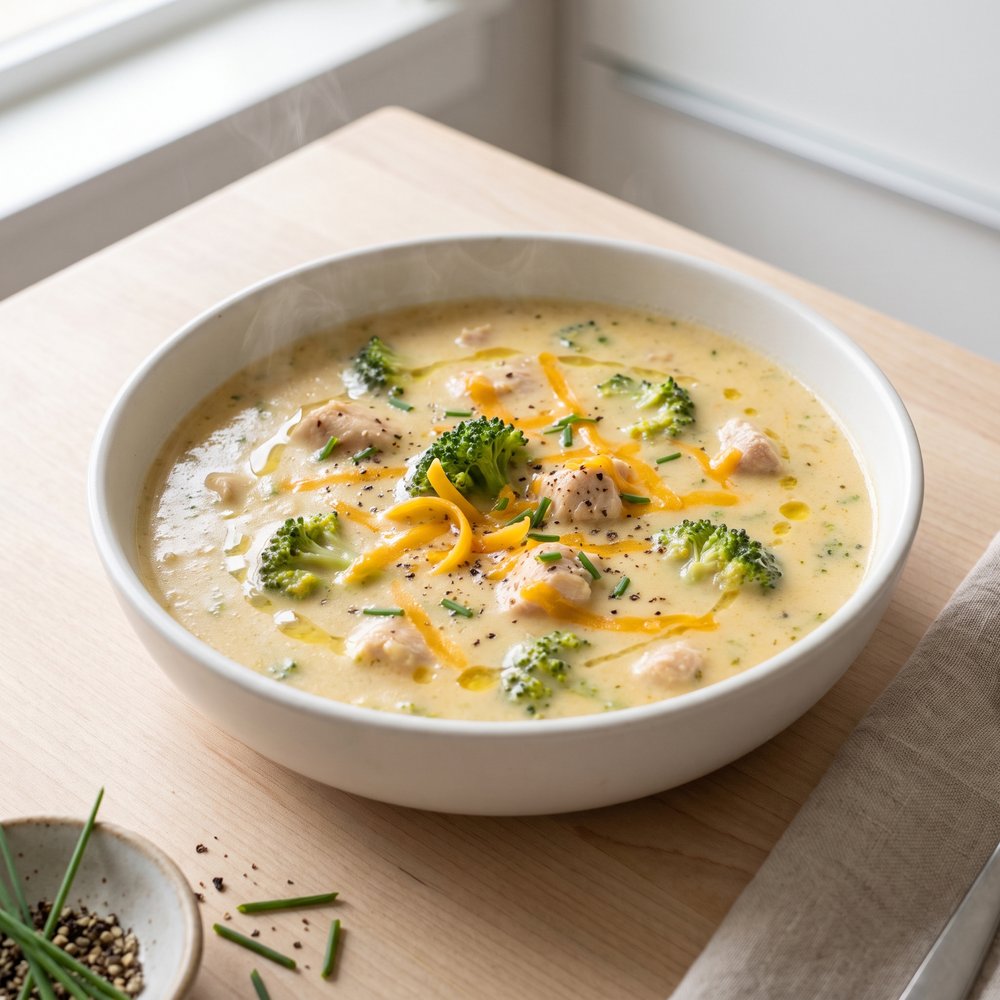 Broccoli Cheddar Chicken Soup