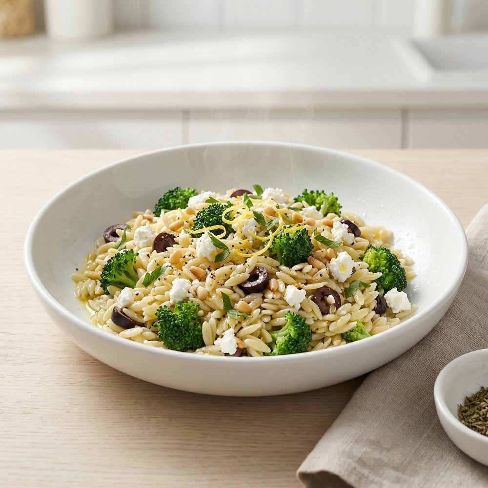 Orzo and Broccoli Salad (No Mayo)