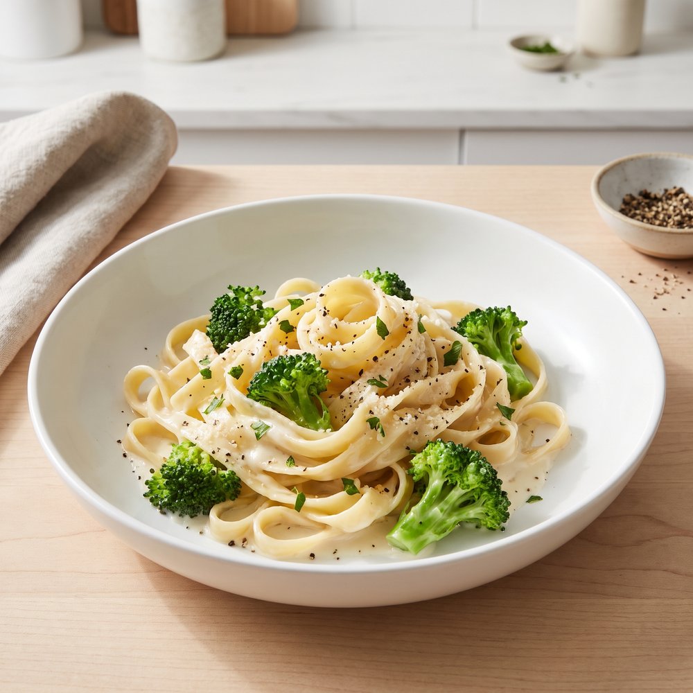 Broccoli Ricotta Fettuccine Alfredo