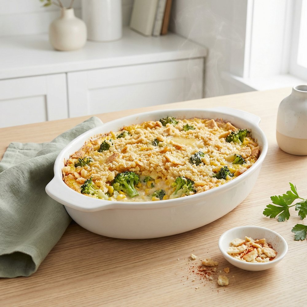 Creamy Broccoli and Corn Bake