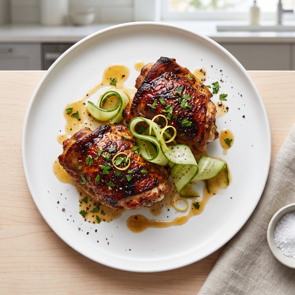 Broiled Garlic-Butter Chicken Thighs