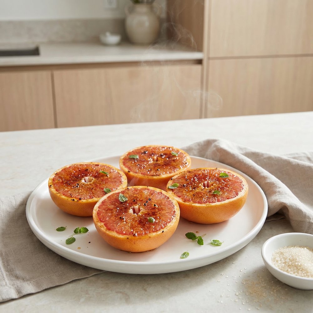 Quick Caramelized Broiled Grapefruit